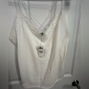 NWT Express White Lace Trim Cami